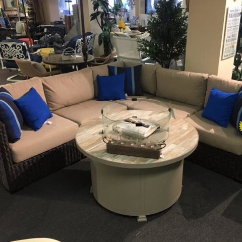 Greenville sectional with round coffee table