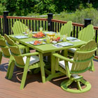 Cozi back dining set in green