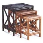 Rattan nesting tables